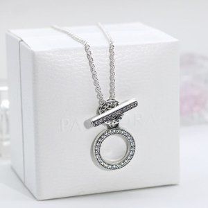 Pandora Double Hoop T-bar Necklace